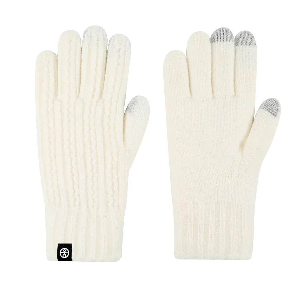 2024 new women\'s warm gloves winter touch screen plus fleece gloves cold warm wool knitted gloves