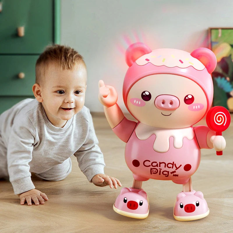 Dance Robot Electric Pet Pig Musical Toys Crawling Educational Interactive Toys For Baby Early learning Birthday Xmas Gifts