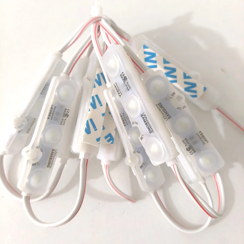 10pcs DC12V 5730 3 LED Module Light 6818 Injection Waterproof IP68 Cool White for Advertisement Shop Signboard Lighting Decor