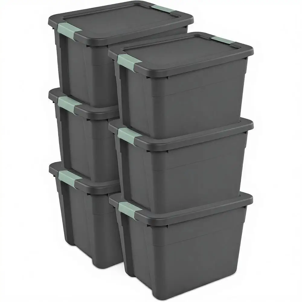 

Складные пластиковые контейнеры для хранения, 12 галлонов, серые/зеленые, для спальни, ванной, гаража, организации офиса