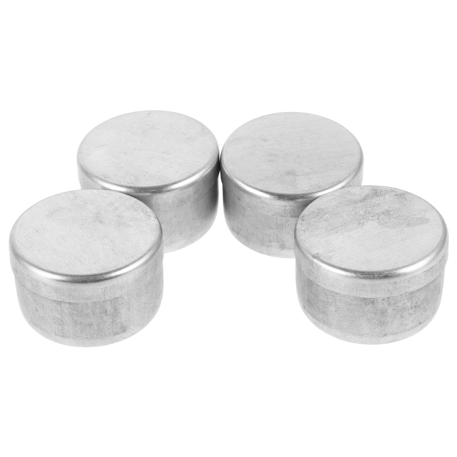 

4pcs Sample Boxes Aluminum Containers with Lids for Soil Storage Laboratory Use Round Tin Empty Silver Mini Holders
