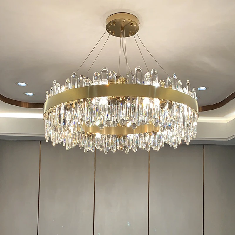 

Modern Luxury Crystal Chandeliers Pendant Ceiling Lights for Living Dining Room Kitchen Home Decor Hanging Suspension Lustre