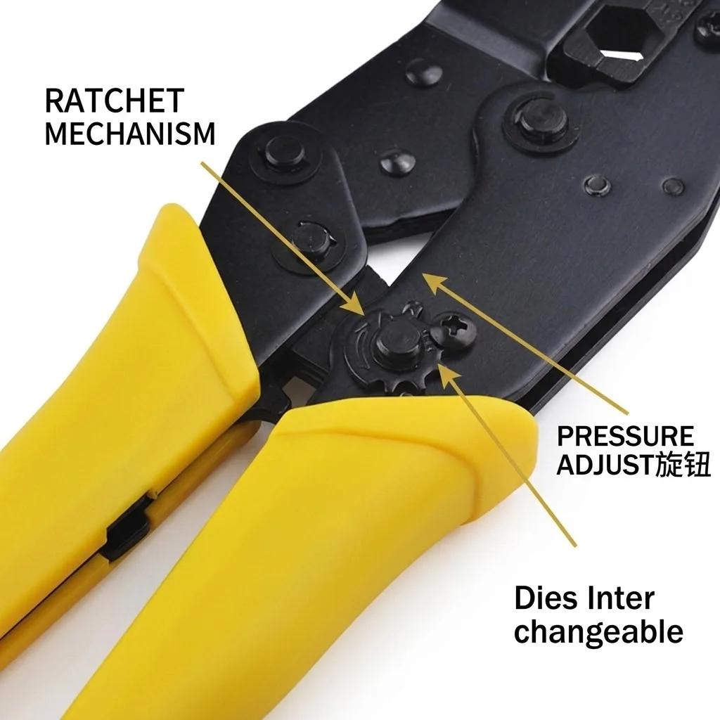 Superbat Yellow Crimper Crimping Tool for Coaxial Cable RG8 RG11 RG213 LMR400 RG316 RG174 SMA N MCX - 336K