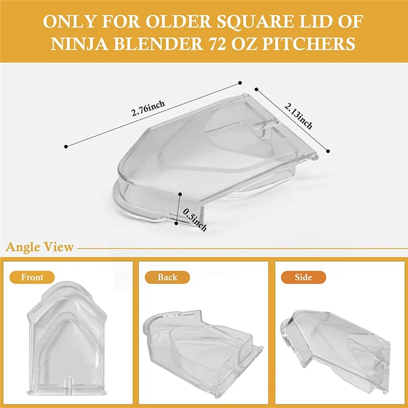 Nuovo coperchio beccuccio da 2 pezzi per coperchio frullatore Ninja, parti di ricambio per frullatore Ninja coperchio brocca da 72 Oz coperchio beccuccio con patta, trasparente