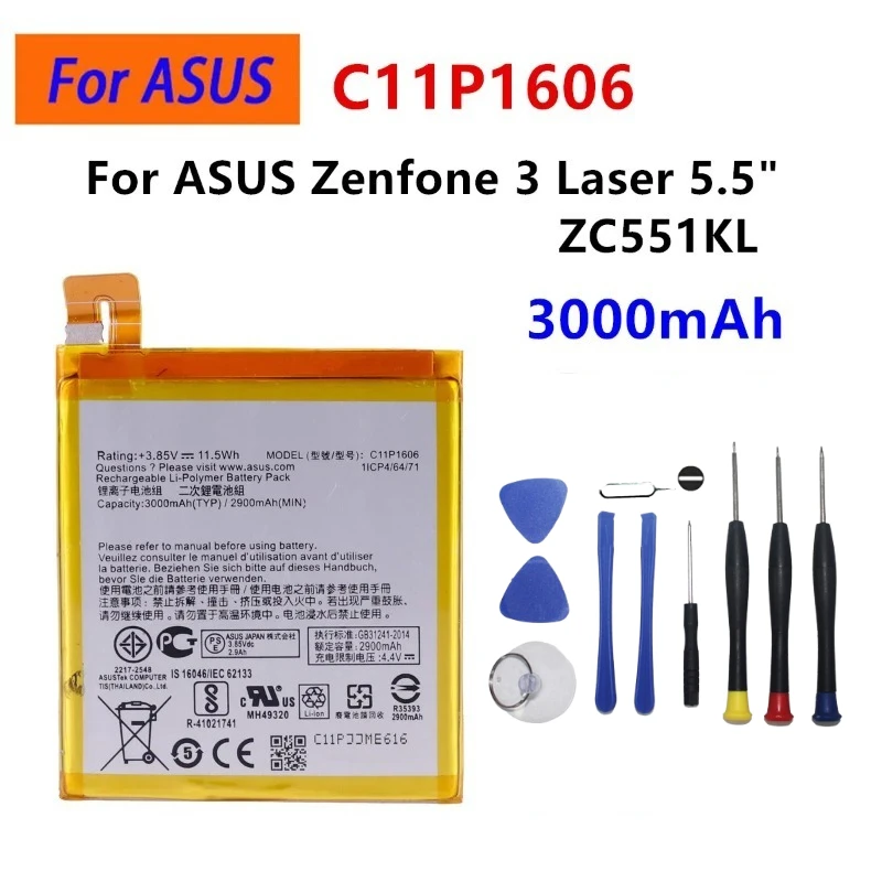 High-Quality C11P1606 3000mAh 3.85V Battery for Asus Zenfone 3 Laser 5.5