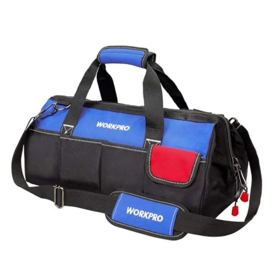 

【Spot goods】18-inch Close Top Wide Mouth Storage Tool Bag with Adjustable Shoulder Strap Sturdy Bottom
