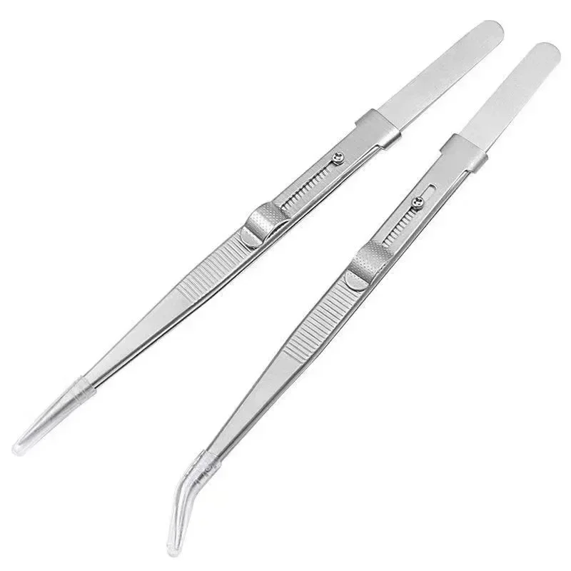 1pcs Stainless Steel Fine Tipped Precision Tweezers Adjustable Tweezers For Nail Enhancement Tools Tweezers Wholesale