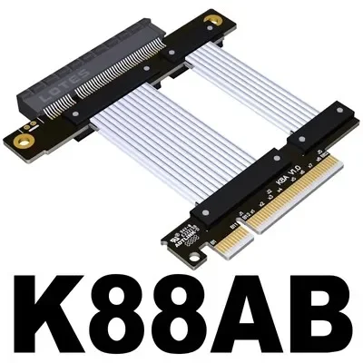 ADT K88 serie 4,0 PCIE 4,0 ranura X8 a X8 Cable de extensión Flexible de doble Cable PCI-E Gen4 8x tarjeta de vídeo gráfica adaptador elevador GPU