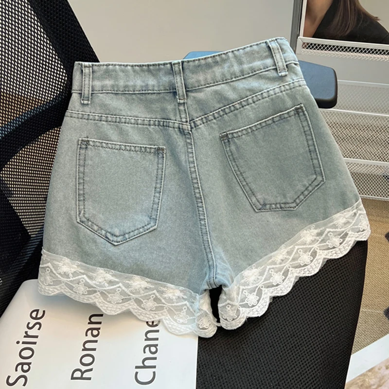 Celana pendek Denim sobek untuk wanita, celana pendek, celana Denim pinggang tinggi, celana pendek kasual, celana jins kurus, celana pantai musim panas seksi Mode Korea