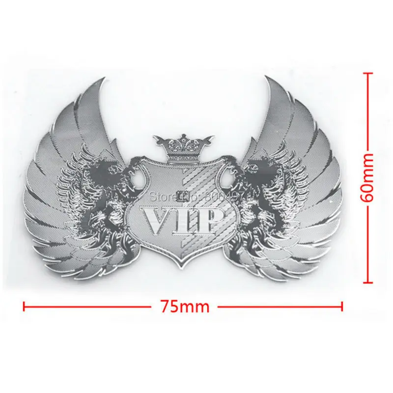 Newest 3D Car Trunk Nickel Alloy Badge Emblem Sticker Accessories Adhesive Car Styling Badge For VIP Golden Silver Available