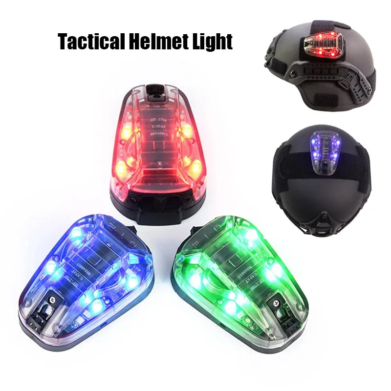 BOOIU taktyczna lampka na kask Survival sygnał świetlny kask Airsoft lampa na podczerwień Adapter lampa identyfikacyjna lampa sportowa na świeżym powietrzu światło na kask