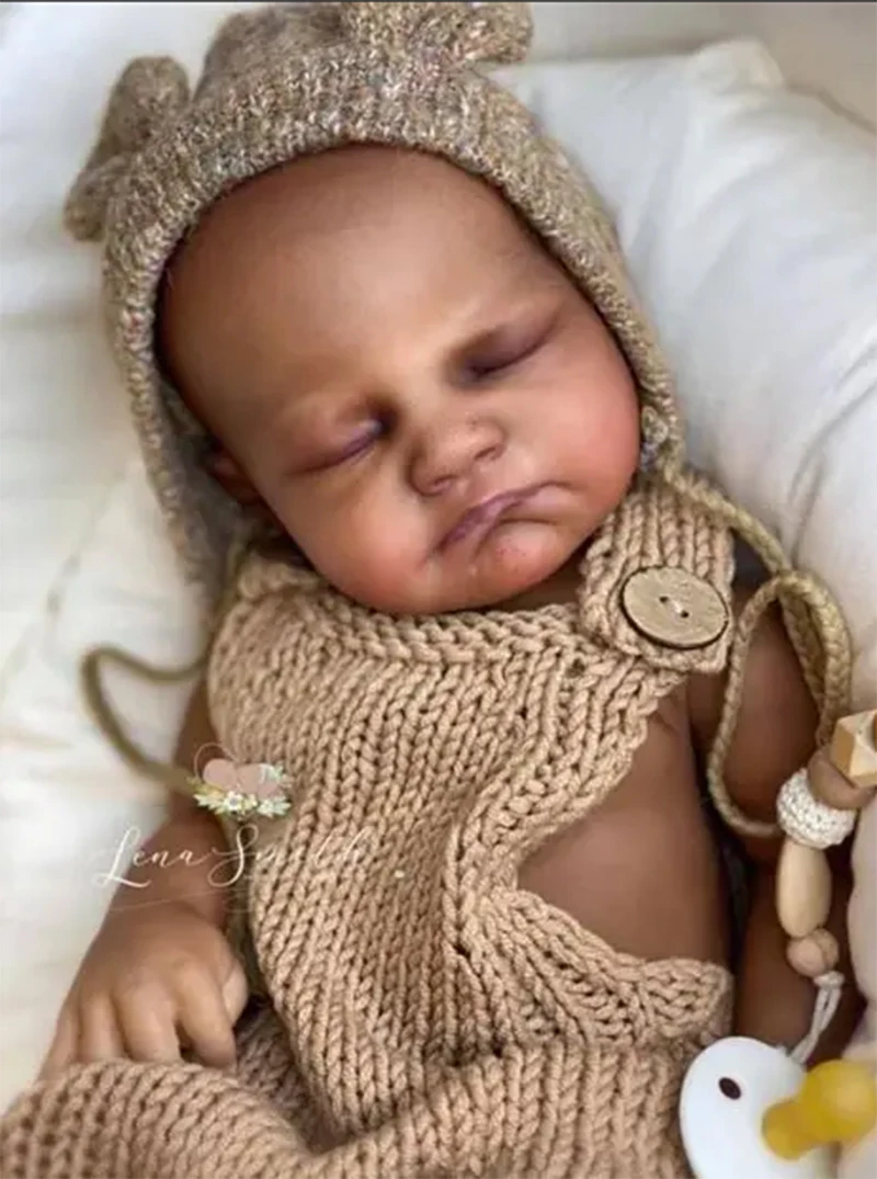 August 20inch Reborn Baby Doll Parts, Already Painted Sleeping Newborn Design with Realistic 3D Veins and Cloth Body