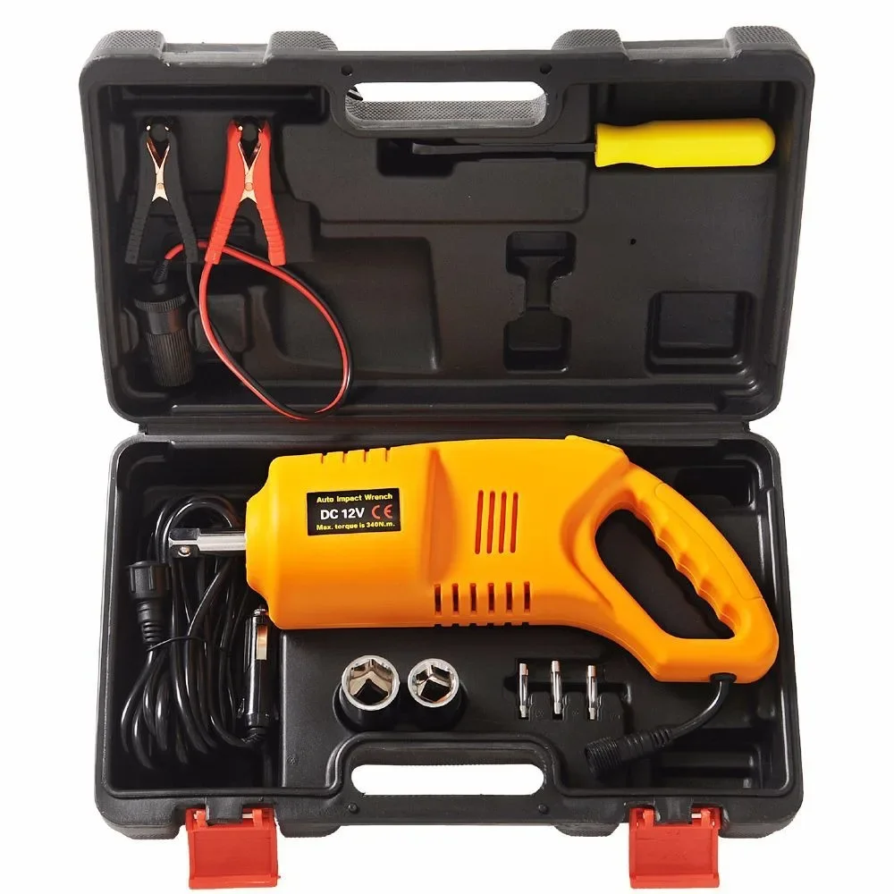 12V Car Electric Impact Wrench, High Torque 480N.m Cordless Tire Removal Tool, Auto Repair Power Wrench for Roadside