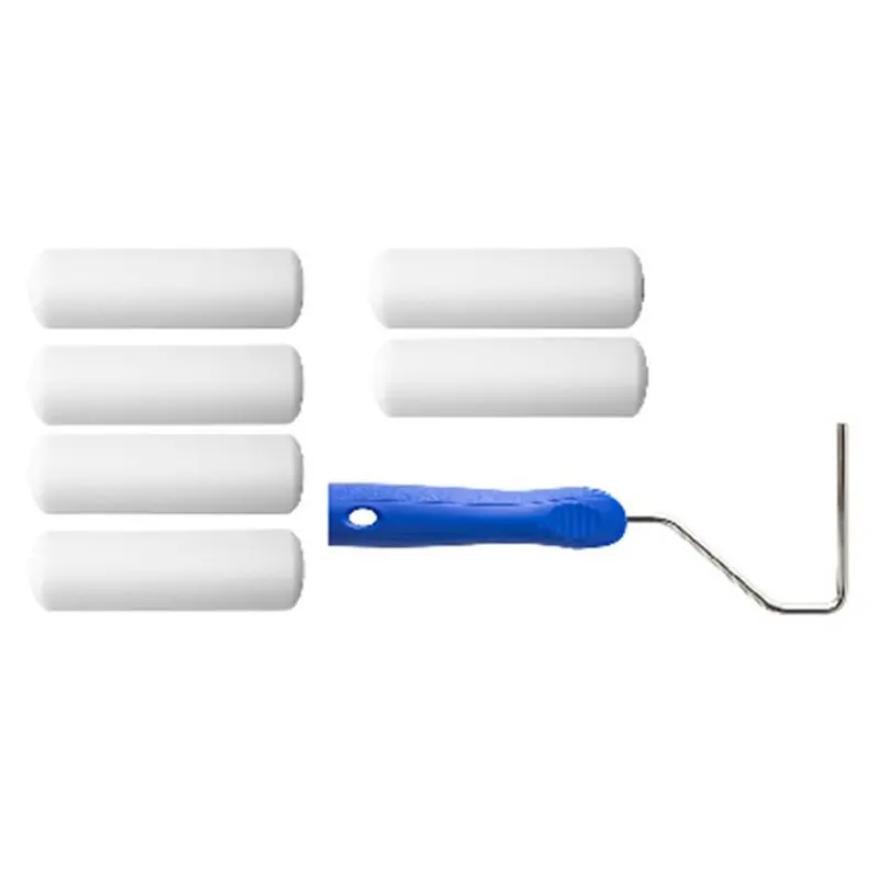 مجموعة صينية طلاء 4 بوصات بكرات صغيرة، وبطانات مقلاة للاستعمال مرة واحدة، وصواني طلاء صغيرة ومقابض مريحة - مجموعة طلاء مثالية - B91B #3