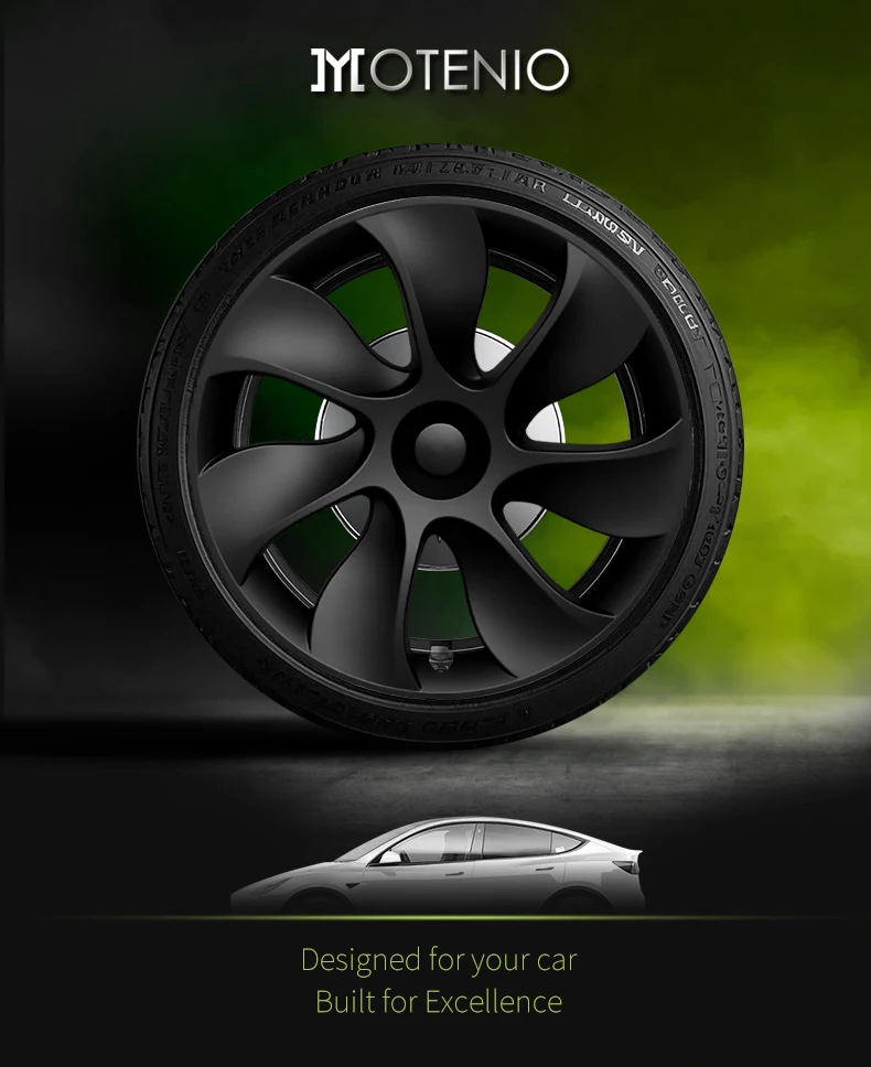 4PCS Wheel Cap Design For Tesla Model Y 2020-2024 19 Inch Right&Left Hubcaps Cyclone Cover Wheel Cover Replacement Accessories