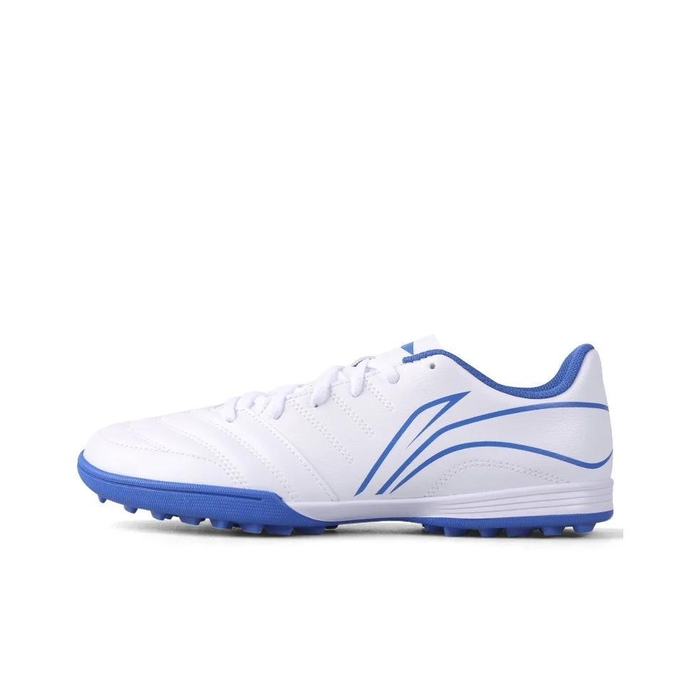 Li Ning TF Turf Artificial Turf Soccer Shoes Unisex White Blue YSTU039-2