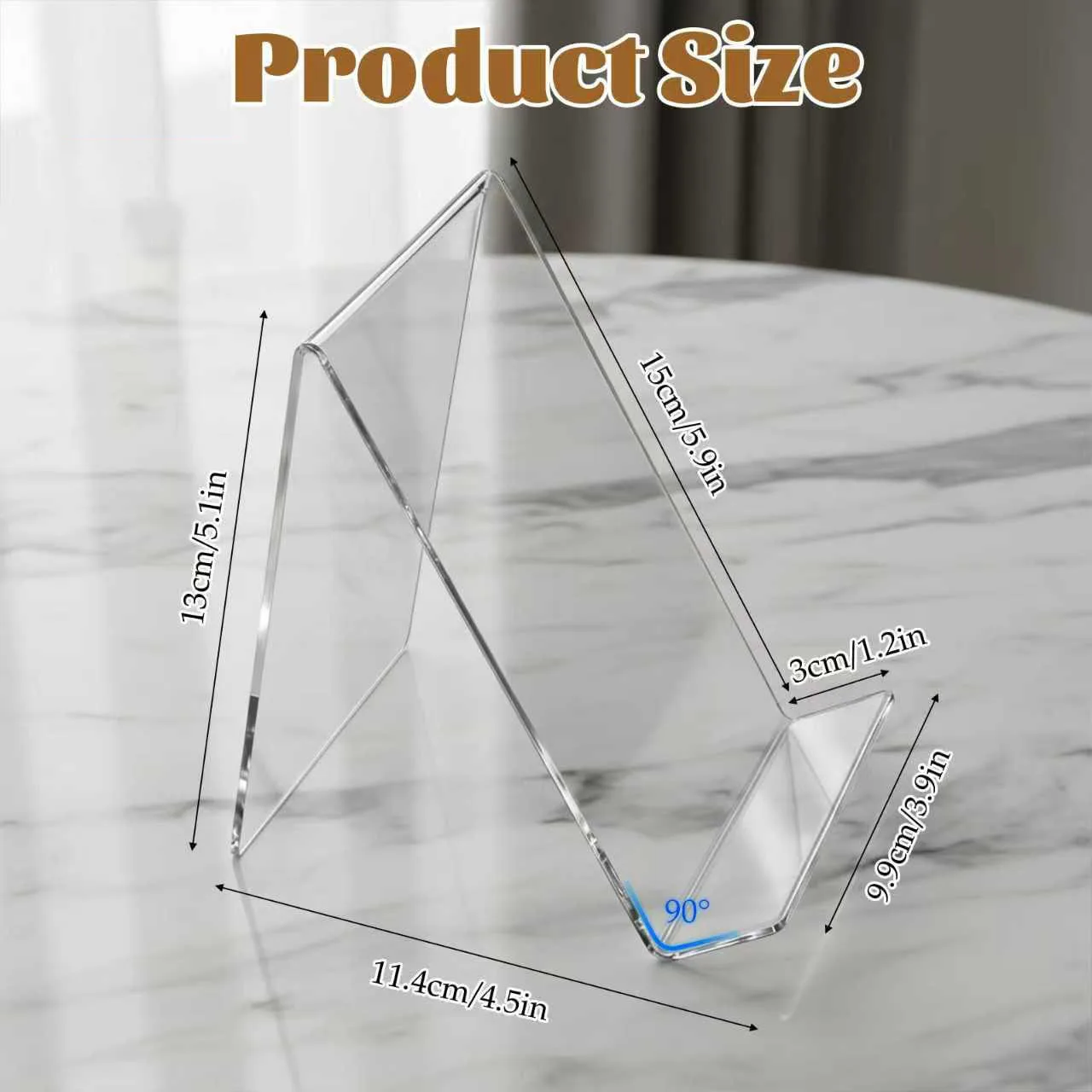 12 Pack Acrylic Book Stand,  Clear Book Display Easel Transparent Tablet Holder for Displaying Books, Pictures, Notebooks, phone