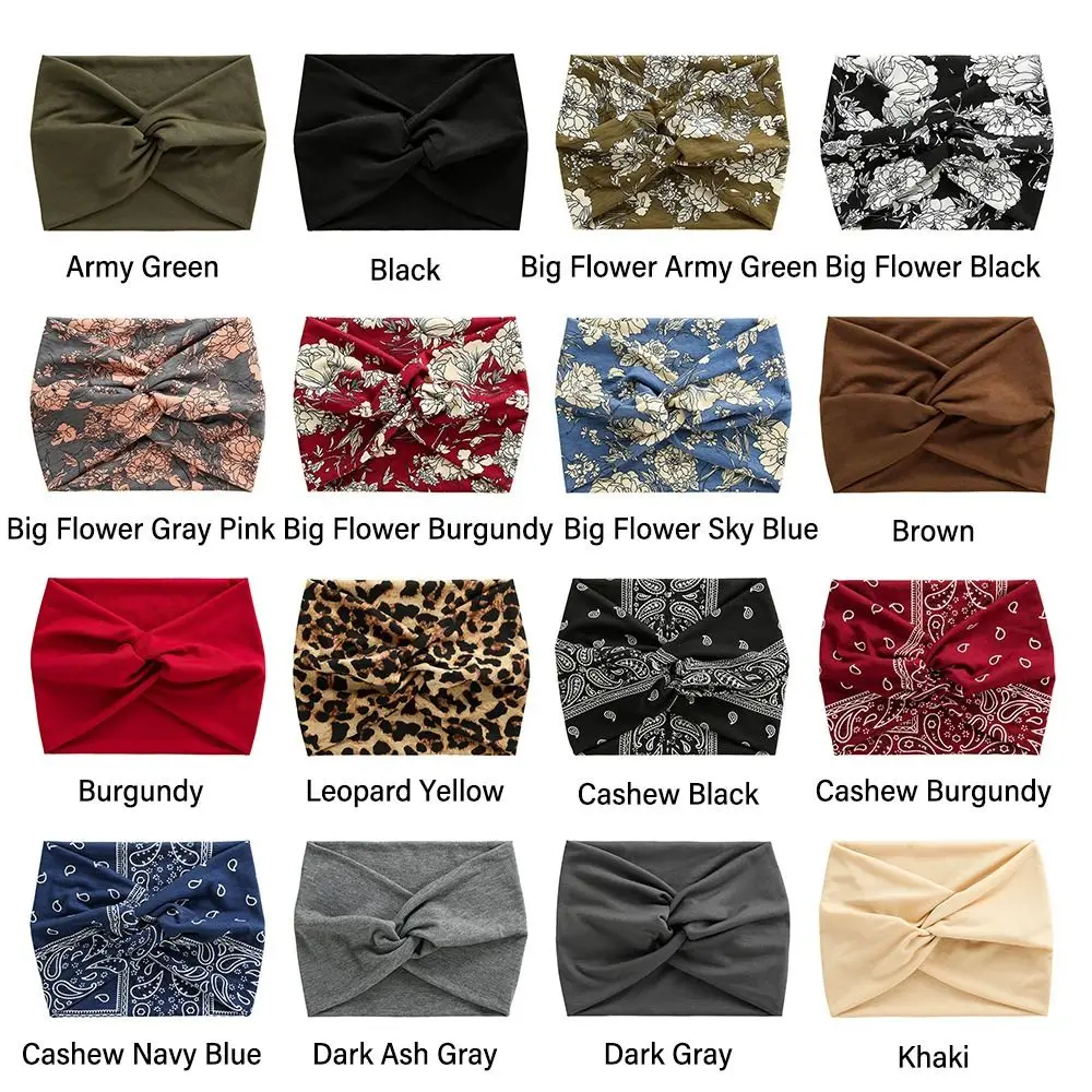 Hair Accessories Yoga Hair Bands Twisted Thick Workout Headband Turban Head Wraps for Women Wide Headbands image 5