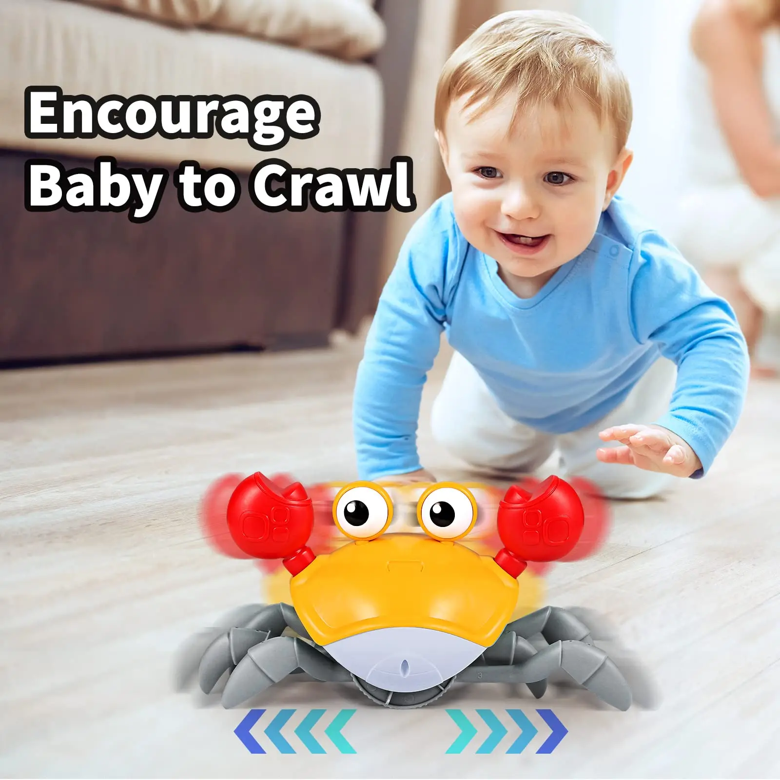 TUNITime-Crabe électronique à détection itude pour bébé, jouets interactifs pour enfants