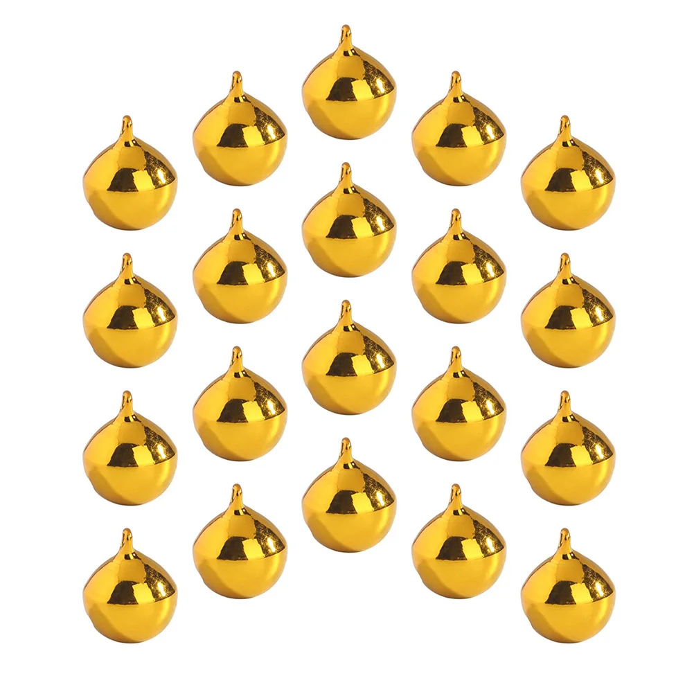 

20pcs Golden Copper Bells Christmas Decoration Pendant Keychain Bag Hanging Ornament Small Shiny Craft Accessory Xmas Golden