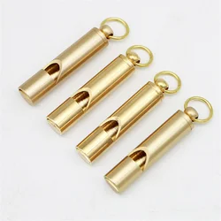 Outdoor Survival Whistle Equipment Keychain Army Fan Supplies Retro Referee Brass Whistle Pure Brass Survival EDC Keyring