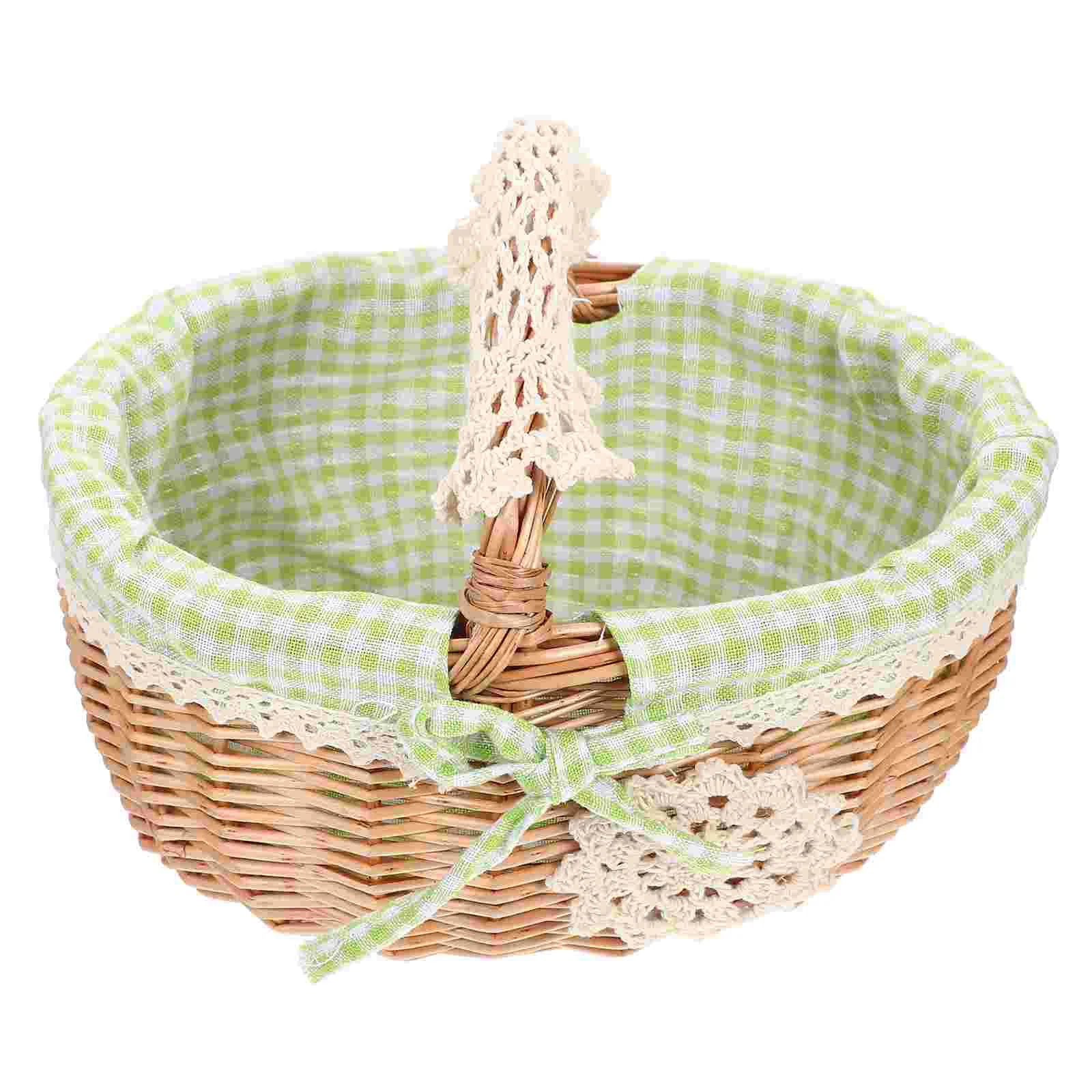 Rural Woven Flower Basket Wedding Decor Willow Pantry Storage Baskets Party Supply