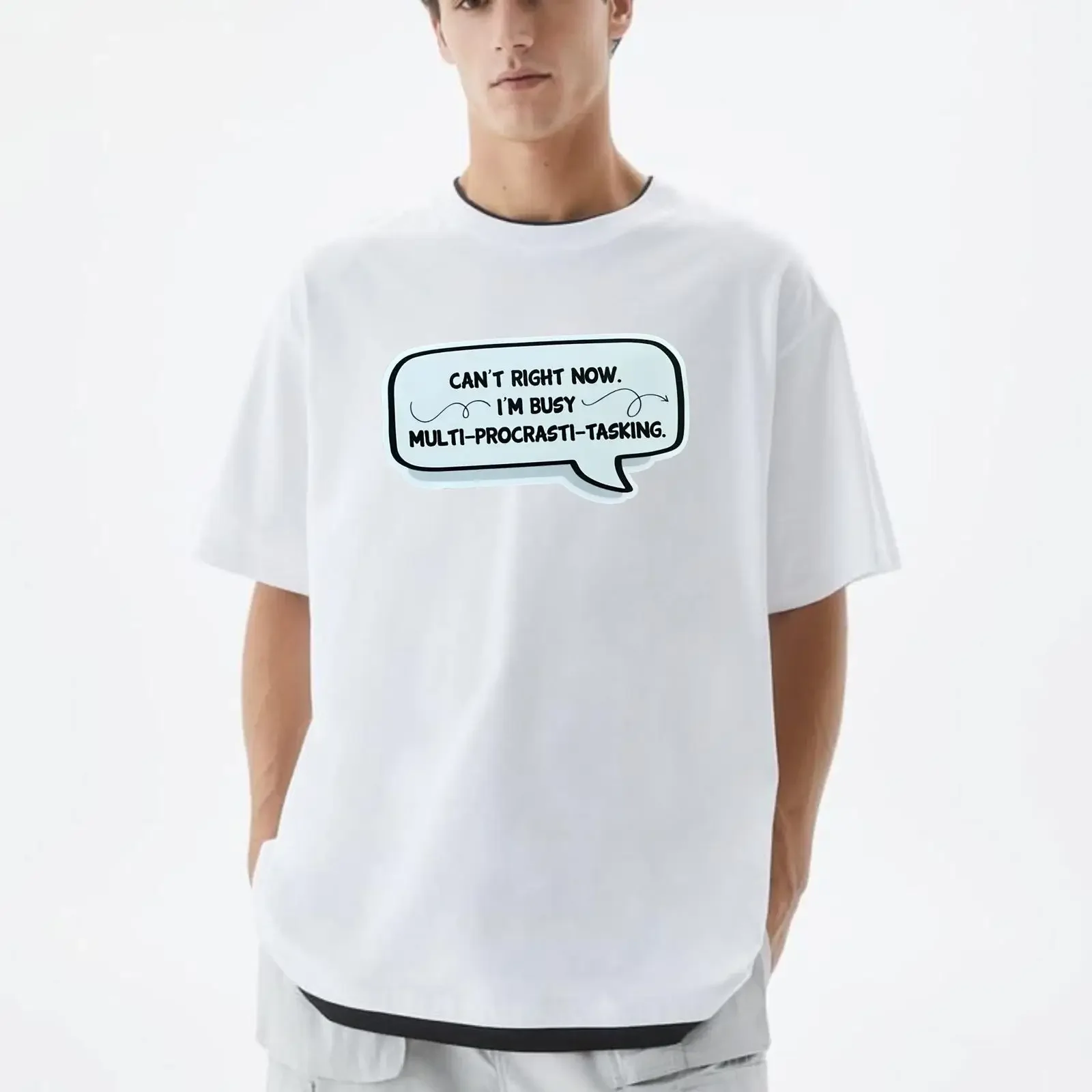 Funny Procrastination T Shirt Can't Right Now Busy Multi Tasking 100 Cotton Novelty Top vintage Washed Breathable Unisex Soft