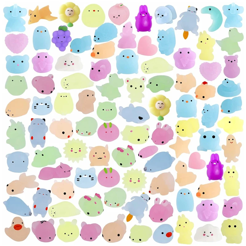 Glow In The Dark Mochi Squishy Squeeze Toy Kawaii Animals Stress Relief Toys Pack Kindergeburtstag Partygeschenke Goodie Bags – Detail 4