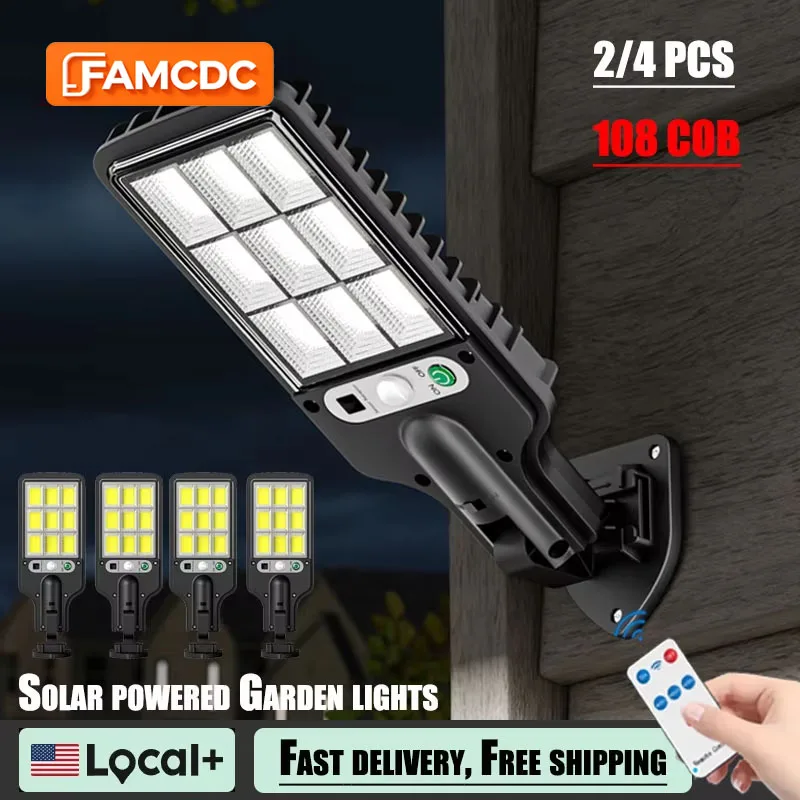 

LED Solar Lights With 3 Mode Waterproof Outdoor Solar Lamp Motion Sensor Lighting LED Wall Street Lamp for Garden Patio Path