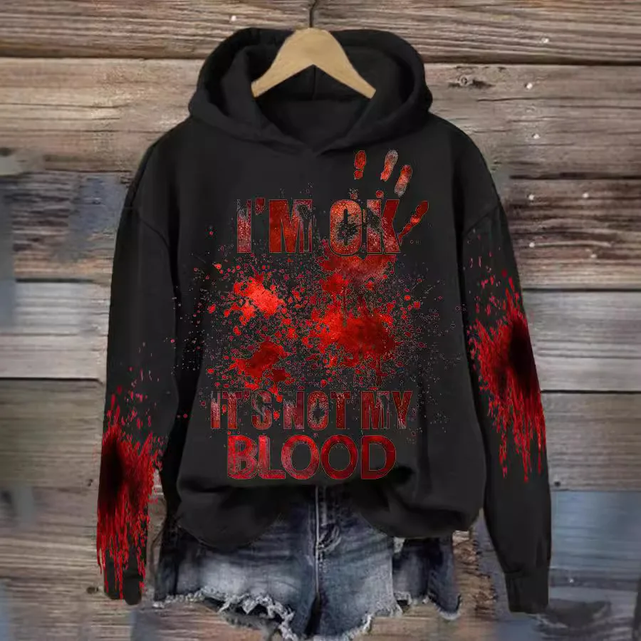 2024 Halloween Neues Produkt Europäische und amerikanische Damenbekleidung Herbst/Winter Lose Hoodie 3D-Buchstabe bedruckter Hoodie für Frauen