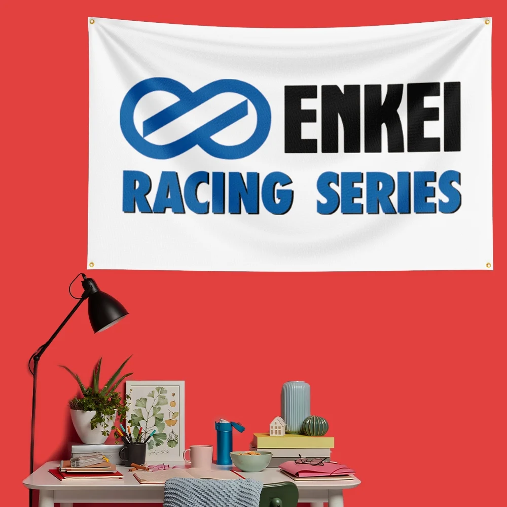 Enkei Wheel Flag   Polyester Garage Wall Decor Banner For Car Lovers
