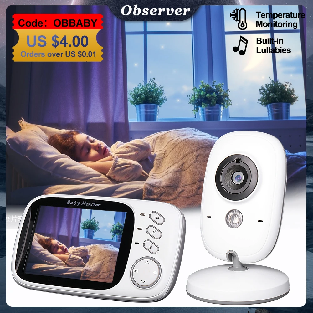 

VB603 Video Baby Monitor Mother Kids 2.4G Two-way Audio Surveillance Camera with Temperature Display IR Night Vision Baby Items