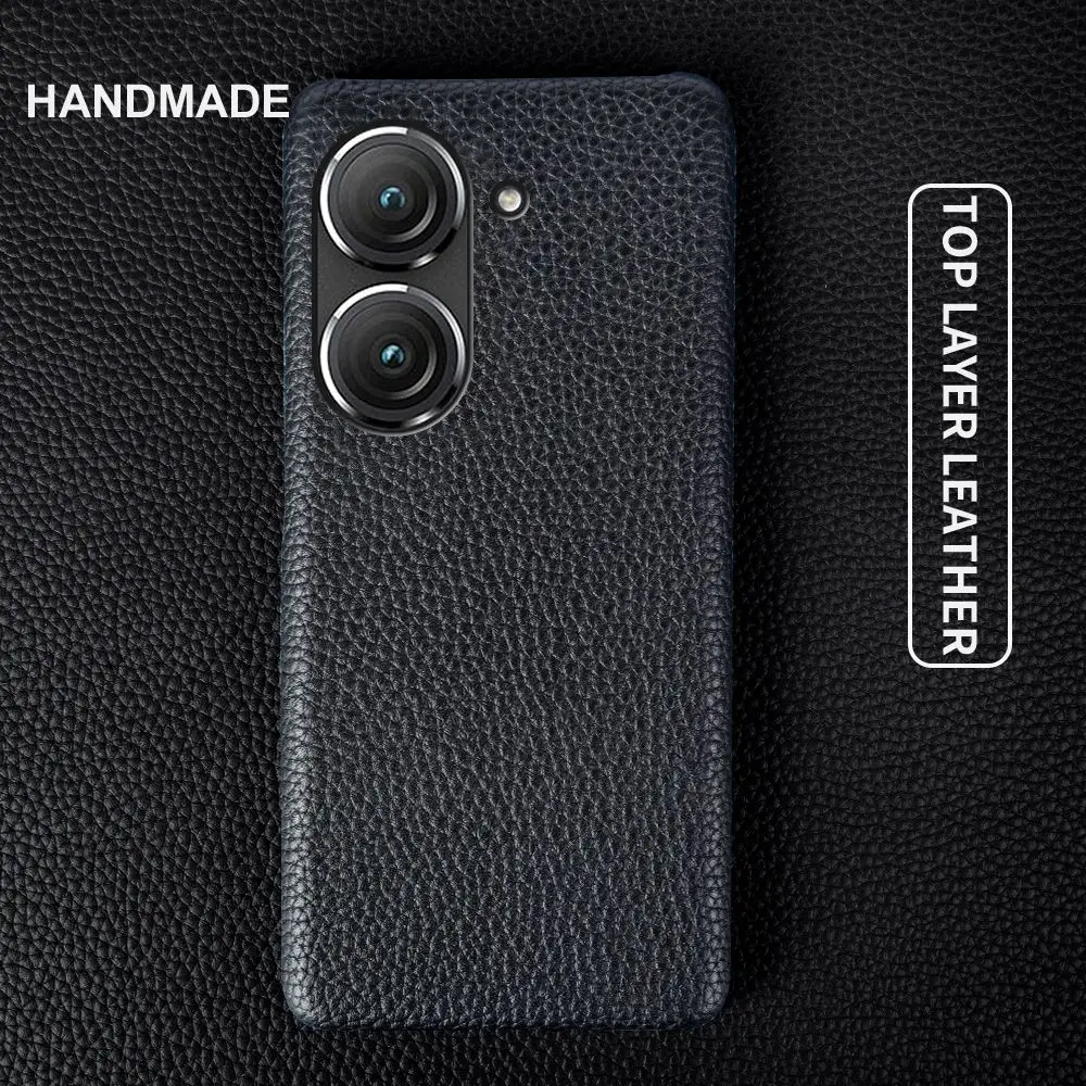 For Funda Asus Zenfone 9 Case Premium Real Genuine Leather Phone Cases for Zenfone 10 Cover Back Coque Protector capa