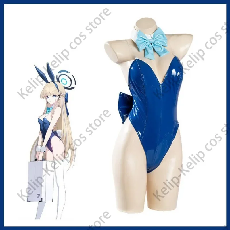 Blue Ware Asuma Toki anime game cosplay costume Pu jumpsuits swimsuit bunny girl uniform women sexy lovely Carnival suit