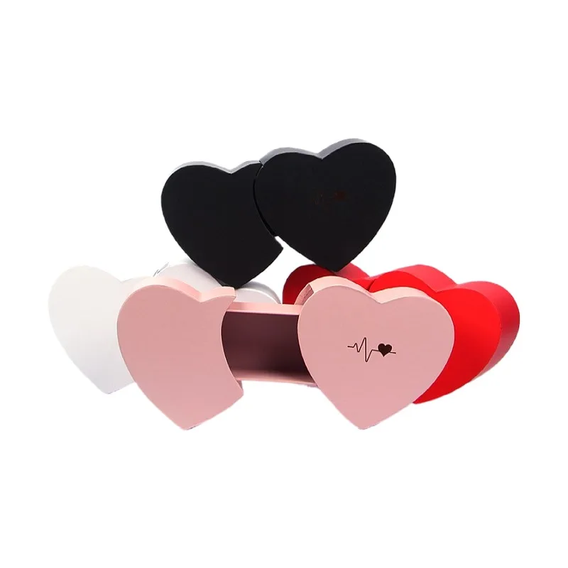 Coeur à coeur créatif coffrets cadeaux vides rétractable saint valentin envoyer des amis masculins et féminins fleurs emballage boîte de papier