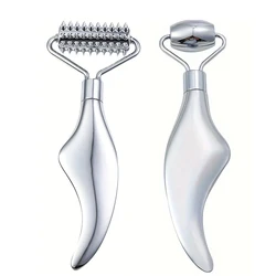 Gua Sha Facial Tools Face Roller Massage Skin & Stainless Steel Gua Sha 2-in-1 Suitable for Daily Skin Care of Body Face Neck