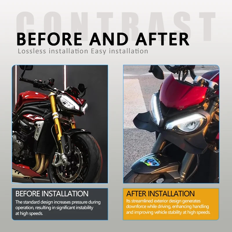 For Speed Triple 1200RS 1200rs 2021-2025 2023 2024 Motorcycles Frontal Spoilers Downforce Winglet Aerodynamic Wing Front Spoiler