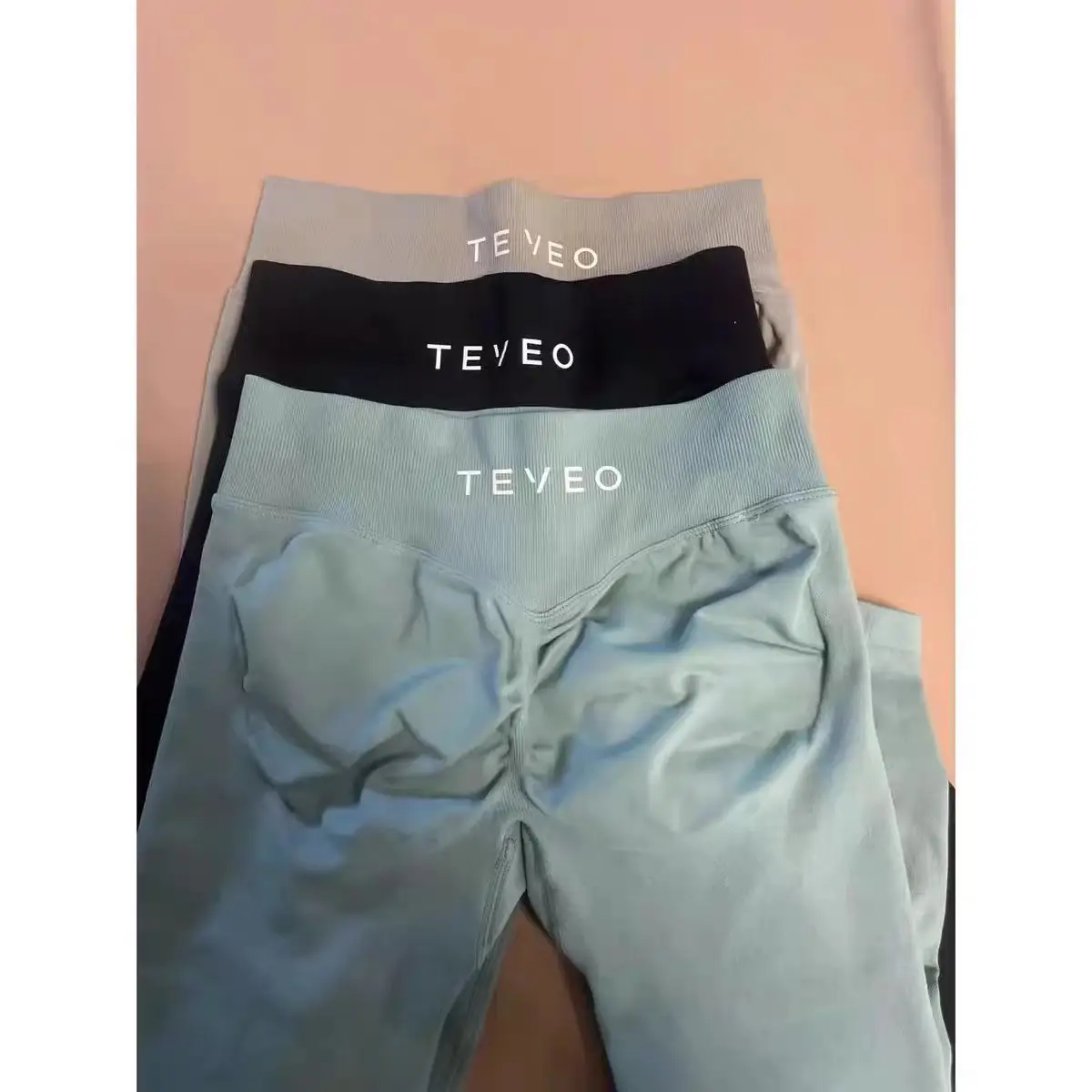 TEVEO طماق طماق دي اليوغا بلا كوتور صب نساء مشد taille متوسط كولانت دي اللياقة البدنية hanches à volants طماق d'