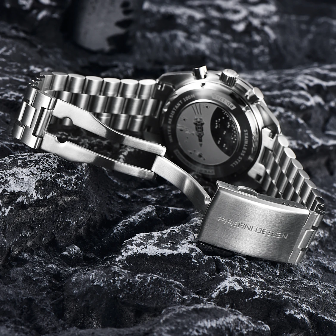 PAGANI DESIGN New Golden Watch Luxury Quartz Watches For Men Stainless Steel Luminous AR Sapphire Crystal Chronograph Man Gift Local Shipping image 6