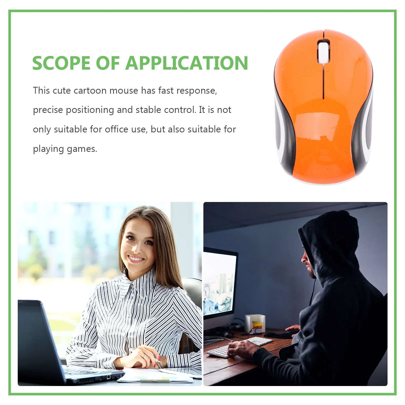 

1pc Wireless Mouse 2.4Ghz Ergonomic Silent Usb Optical Computer Mouse For Laptop Portable Compact Cordless Mice