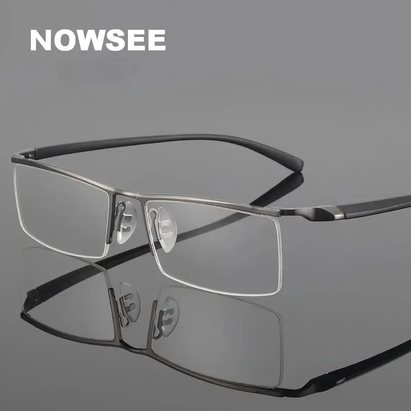 

НОВИНКА! Оправа для очков NOWSEE: ультралегкая, титановая, полуободковая, классический деловой стиль, для мужчин, под диоптрии. Хит продаж!