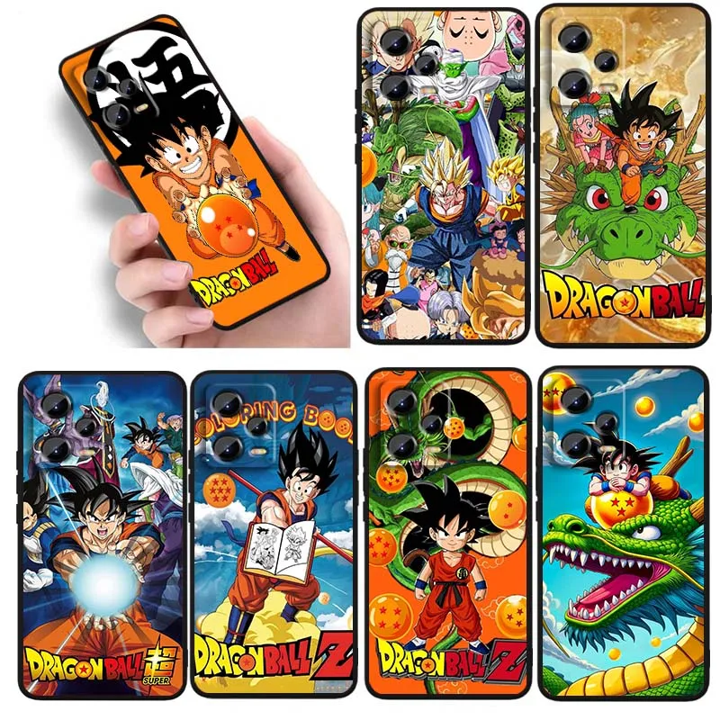 

Dragon Ball Son Goku Cute For Xiaomi Redmi Note 14 13 12 12S 11E 11 11S 11T Pro Plus 4G 5G Black Soft TPU Phone Case