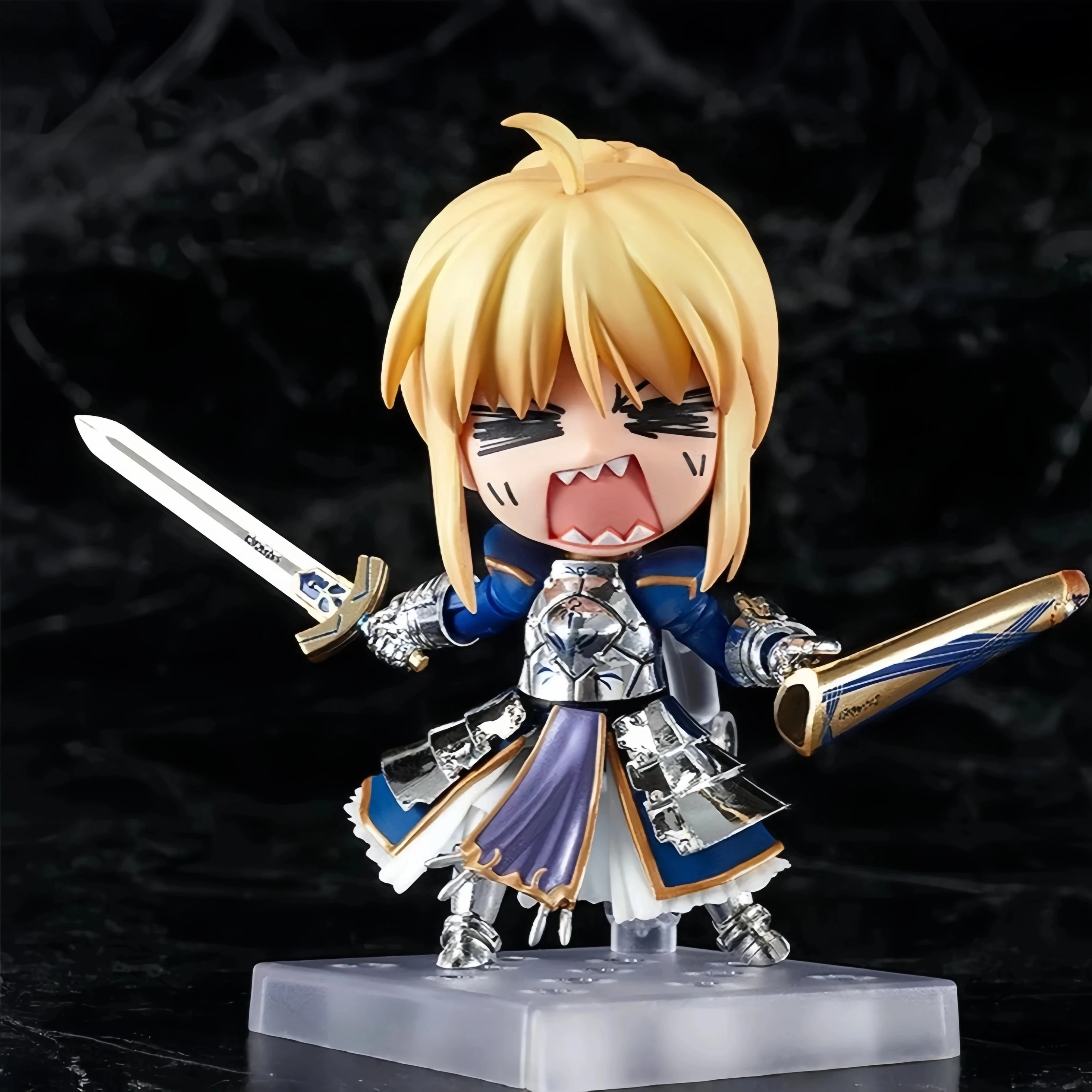Fate Stay Night Action Figures Altria Pendragon King Arthur Cute Q Version Anime Figure Collect Decoratio Figurine Toy Gift