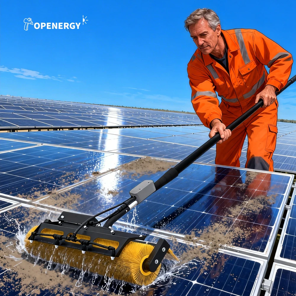 Solar Panel Rotating Brush Solar Cleaning Machine Window Cleaning Kit Reusable Tools Panel Cleaning Toolset