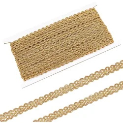 12m 13.1 Yards Gold Gimp Braid Trim 5/8 inch Wide Polyester Metallic Braid Edge Woven Braid Fabric for Sewing Hand DIY Crafts