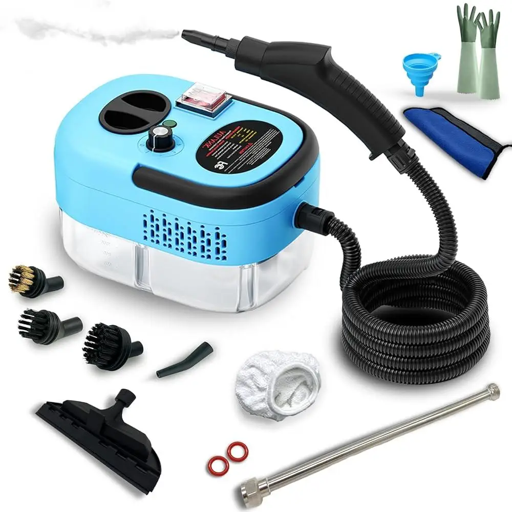 Handheld Steam Cleaner High-Temperature Portable Steamer Multi-Purpose Home Auto Detailing Includes Accessories Rapid Heating