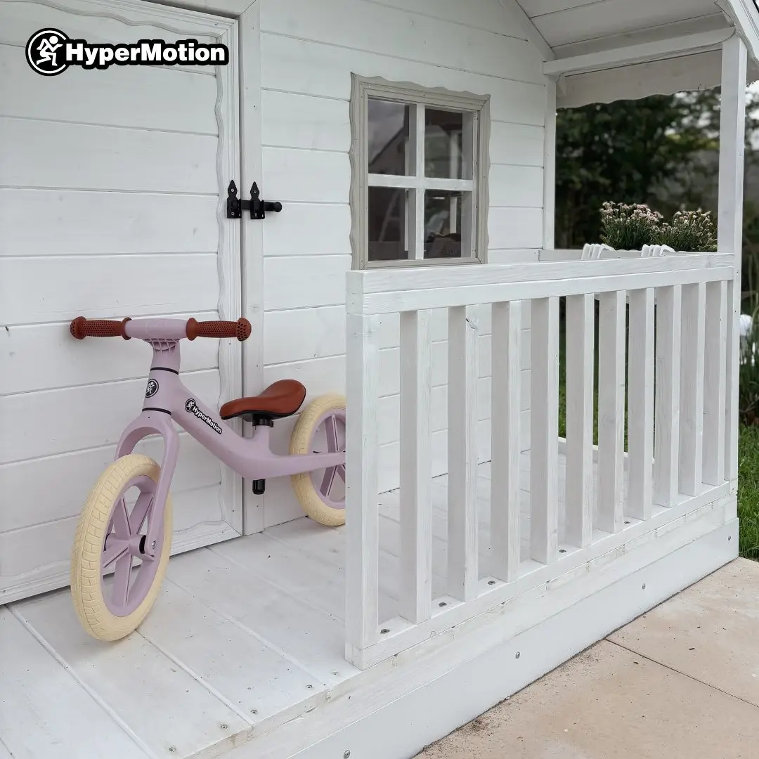 Imagen 3: Bicicleta de Equilibrio HyperMotion Marcelo Rosa Claro para Niños de 18 Meses o Más, Motocicleta de Aprendizaje de Conducción con Ruedas Ajustables