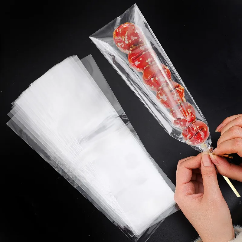 100/300x Clear Long Candy Treat Bag Cellophane Cookie Lollipop Plastic Bag Party Wedding Birthday Food Gift Packaging Decoration