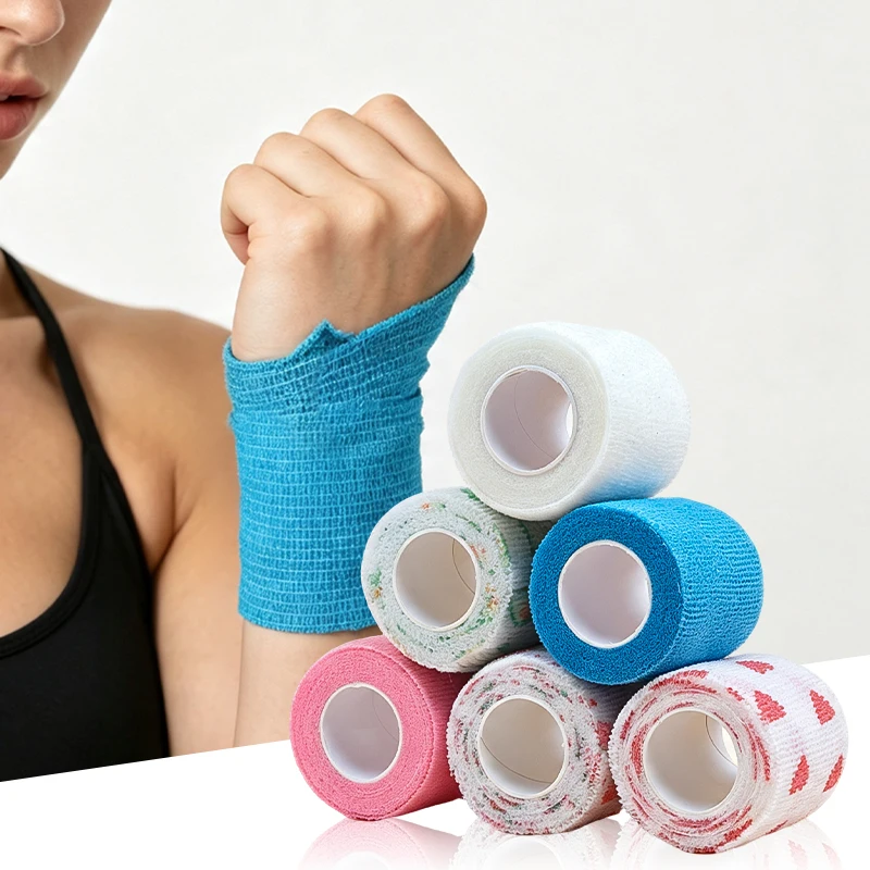 5/10pcs Athletic Wrap Tape Self Adhesive Elastic Bandage Elastoplast Sports Protector Knee Finger Shoulder Tattoo Accessories