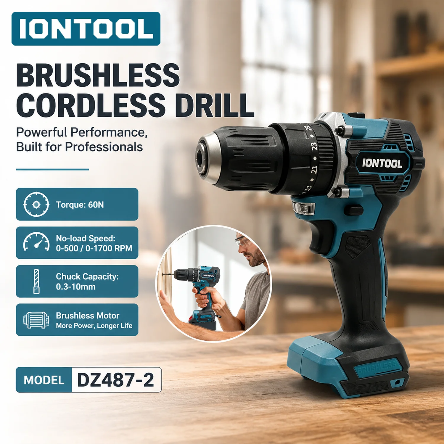 Outdoor Power Solutions - Perceuse-visseuse sans fil sans balais IONTOOL,